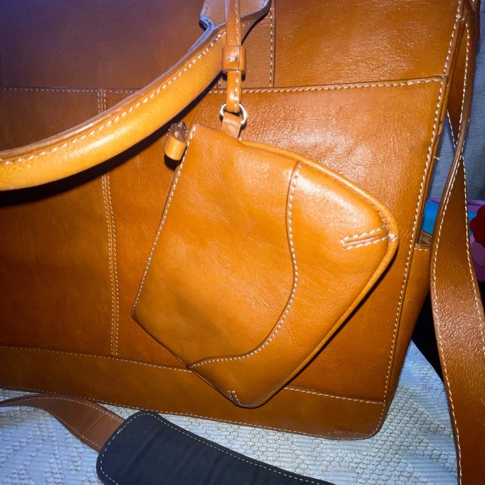 Vintage Franklin Covey Full Grain Leather Briefcase Laptop Bag